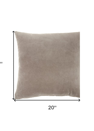 Taupe Soft Velvet Accent Throw Pillow-6