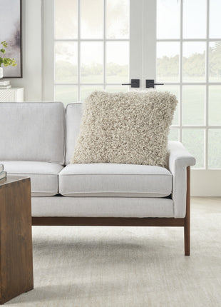 Fluffy Beige Shag Accent Throw Pillow-2