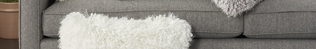 Fluffy Beige Shag Accent Throw Pillow-4