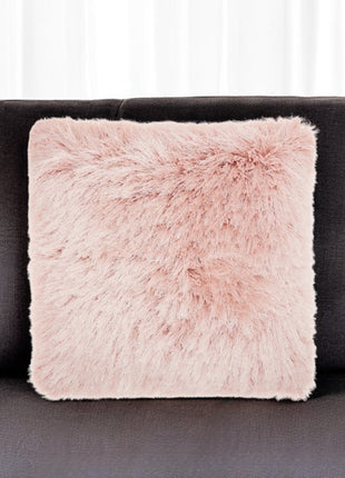 20" Plush Rose Shag Accent Throw Pillow-0