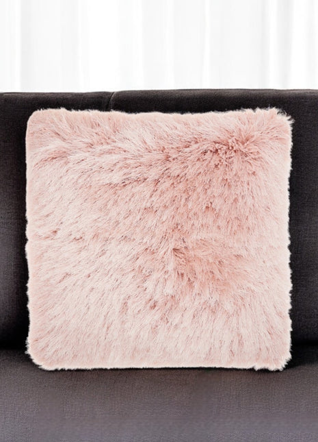20" Plush Rose Shag Accent Throw Pillow-0