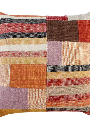 Orange Brown Accent Stitched Throw Pillow-0
