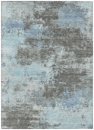3' X 5' Taupe And Sky Blue Abstract Washable Indoor Outdoor Area Rug-8