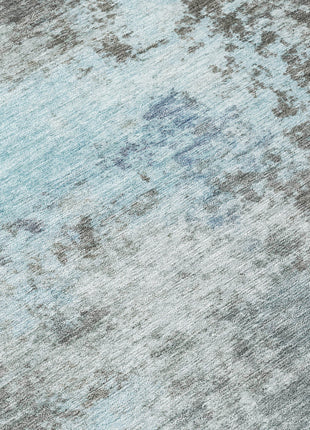 3' X 5' Taupe And Sky Blue Abstract Washable Indoor Outdoor Area Rug-7