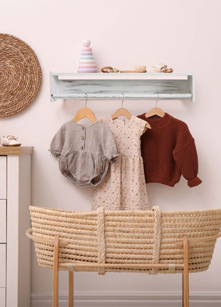 Set Of Two White Wood Wall Mounted Floating Shelves-6