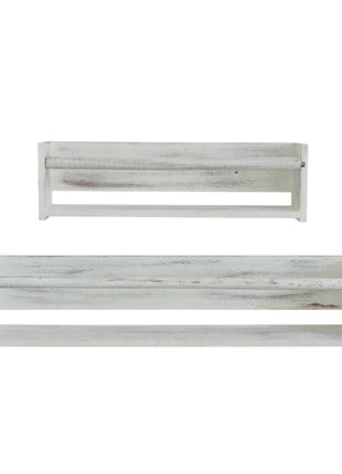 Set Of Two White Wood Wall Mounted Floating Shelves-1
