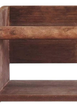 Set Of Two Brown Wood Wall Mounted Floating Shelves-3