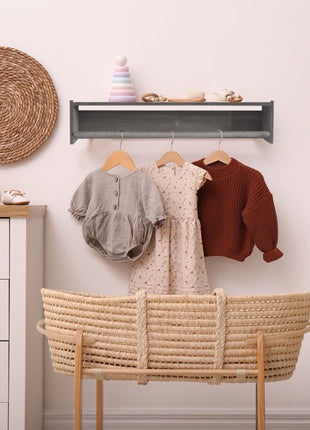 Set Of Two Gray Wood Wall Mounted Floating Shelves-4