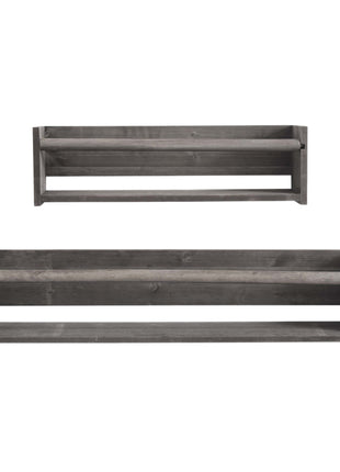 Set Of Two Gray Wood Wall Mounted Floating Shelves-1