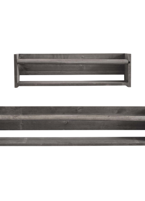 Set Of Two Gray Wood Wall Mounted Floating Shelves-1